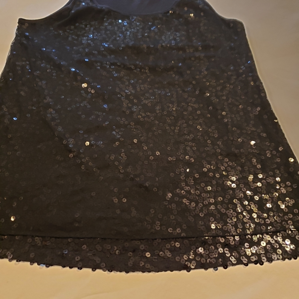 Lane Bryant 14 sequin sparkle black tank camisole - Picture 14 of 16